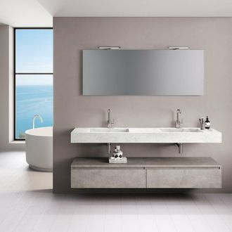 TFT Home Furniture Composizione 7 pezzi YOKA marmo carrara/avana pietra