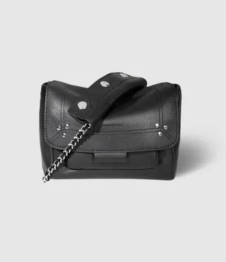 Jerome Dreyfuss Sac Lulu S Cuir Noir Silver