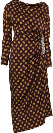 Dries Van Noten Polka-dot Draped Asymmetric Dress