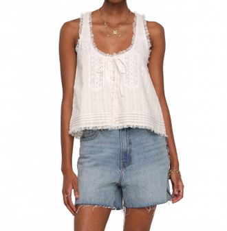 Heartloom Womens Ena Lace Detail Top In Eggshell
