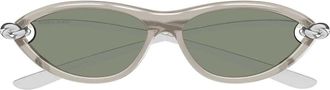 Bottega Veneta Sunglasses Bv1390 S 005 Silver Beige/Green Women