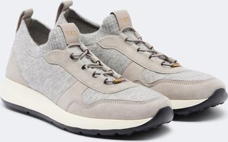 Tod's Runner suede-trimmed sneakers