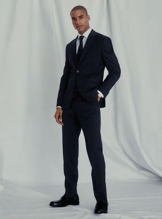 Le 31 Mens Banker-stripe tapered pant Reykjavik fit - Tapered with pleats