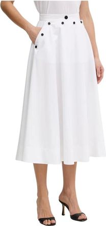 Karl Lagerfeld Dames, Rokken, Wit, Maat: 2XS Katoen