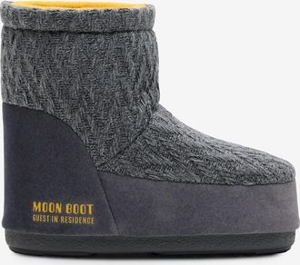 Moon Boot Warme Strick-Stiefeletten mit Wildleder Icon Low Nolace Knit