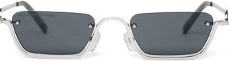 Mani&egrave;re De Voir Kai Rectangular Frameless Sunglasses in Silver at Nordstrom