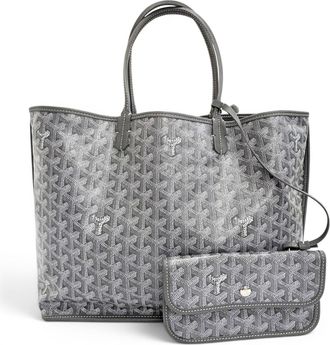Goyard Gray Leather Canvas Pouch Tote Bag (Pre-Owned)