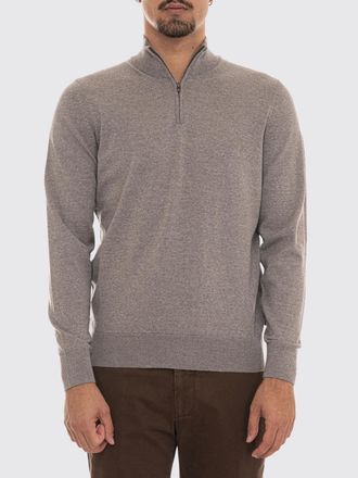 HUGO BOSS Dolcevita in pura lana con chiusura a mezza zip e bordi a costine