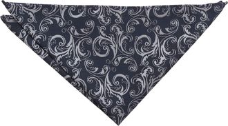 DQT Mens Filigree Patterned Wedding Handkerchief Pocket Square - Navy & Dusty Blue