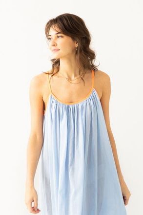 Salua The Marigold Cotton Lounge Short Dress in Periwinkle/neon Pink at Nordstrom