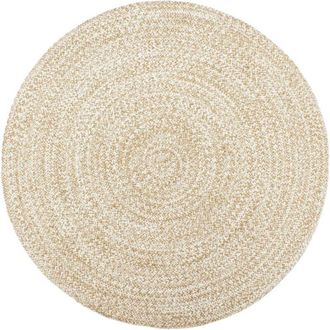 vidaXL Handmade Rug Jute White and Brown 210 cm Vidaxl