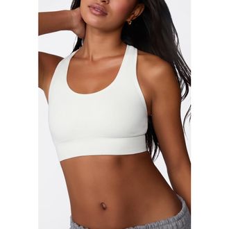 Harper Wilde Seamless Racerback Sports Bra in White at Nordstrom, Size Small