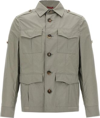 Brunello Cucinelli Safari Jacket - Heren - Zomerjassen - Groen - XL - Katoen - Jassen