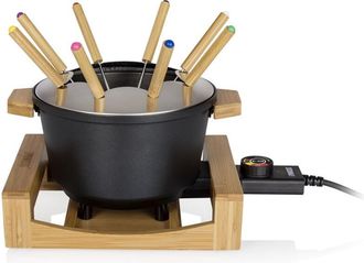 Princess Fondue 800w 8 Tenedores De Bamb&uacute; Y Aluminio Fundido Negro - 173025-01-001