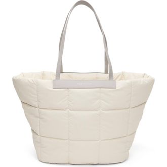 VeeCollective Porter Basque Quilted Recycled Nylon Tote in Barely Beige Bei at Nordstrom