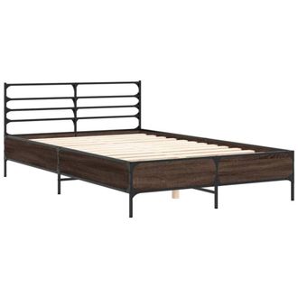 Berkfield Home Durable Bed Frame without Mattress Brown Oak 120x200 cm | Size: Small Double