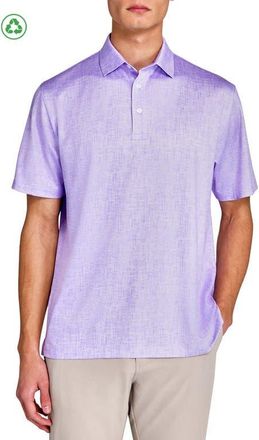 ConStruct Regular Fit Chambray Recycled Performance Golf Polo in Lilac at Nordstrom, Size Xxx-Large