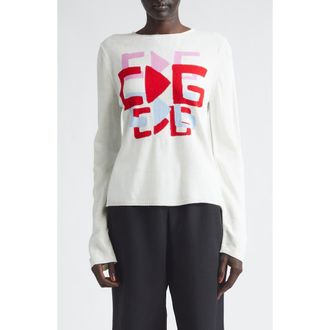 Comme Des Gar&ccedil;ons x Brett Westfall Logo Intarsia Crewneck Sweater in White at Nordstrom, Size Medium
