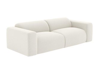 Vente-Unique Sof&aacute; de 3 plazas de tela boucl&eacute; blanco POGNI de Maison C&eacute;phy