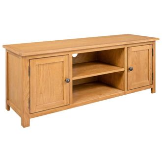 vidaXL Vidaxl - Mueble Para El Televisor Madera Maciza De Roble 110x35x44 Cm