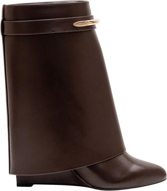 Givenchy Shark Pinch Enkellaarsjes - Dames - Laarzen met Hak - Bruin - 39 EU - Leer - Schoenen