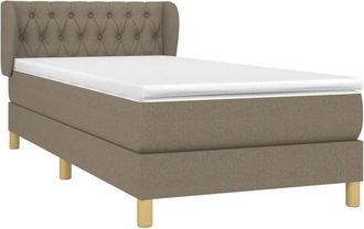 vidaXL Vidaxl - Cama Box Spring Con Colch&oacute;n Tela Gris Taupe 100x200 Cm