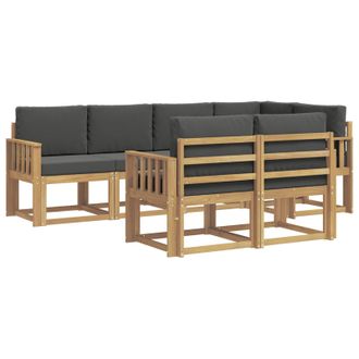 vidaXL Conjunto De Sof&aacute;s De Exterior 7 Pcs Blanco Y Antracita Vidaxl