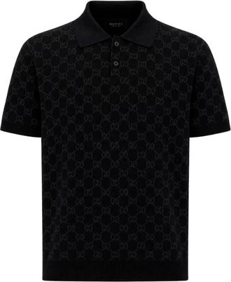 Gucci Viscose GG Jacquard Polo Shirt - Heren - Polos - Zwart - L - Tops