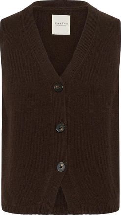 Part Two Sylva PW Vest - Dames - Spencers - Bruin - S - Wol - Truien & Vesten