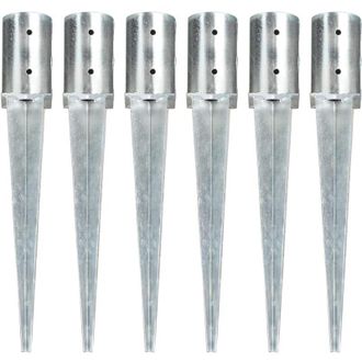 vidaXL Vidaxl - Picas De Tierra 6 Unidades Acero Galvanizado Plateado 8x61 Cm