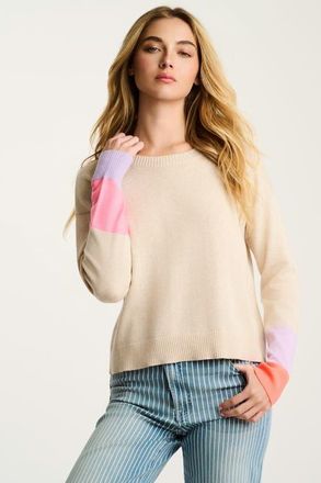 Lisa Todd Block Party Cotton Sweater in Almond at Nordstrom, Size X-Small