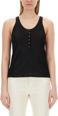 Tom Ford Black Solid Scoop Neck Top