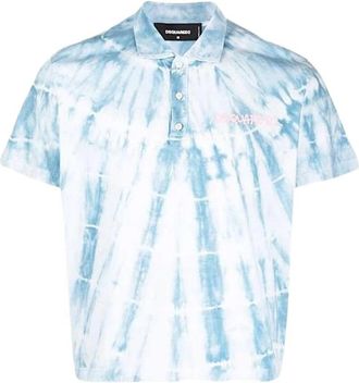 Dsquared2 Polo Shirt met Korte Mouwen - Heren - Polos - Blauw - M - Katoen - Tops