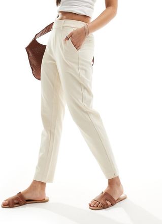 Object cropped tailored slim pants in cream-Neutral