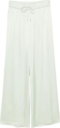 Alice & Olivia Wijde broek - Dames - Wijde Broeken - Groen - L - Satijn - Broeken