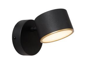 Lucide L&aacute;mpara de pared de metal con 1 led integrado, negro