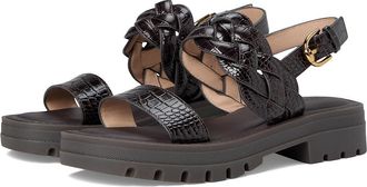 Cole Haan Cressida Lug Sandal Womens Sandals Dark Chocolate Croc Print Leather : 9.5 B - Medium