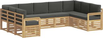 vidaXL Conjunto De Sof&aacute;s De Exterior 7 Uds. Blanco Y Antracita Vidaxl