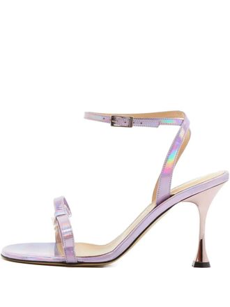 Mach & Mach 90mm iridescent bow sandals - Purple