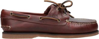 Timberland Bruine Leren Laarzen met Ronde Neus - Heren - Bootschoenen - Bruin - 45 EU - Leer - Schoenen