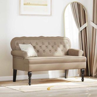 vidaXL vidaXL Panca Chesterfield Cappuccino 119,5 x 64,5 x 75 cm