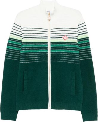 Casablanca Striped Zip-up Cardigan