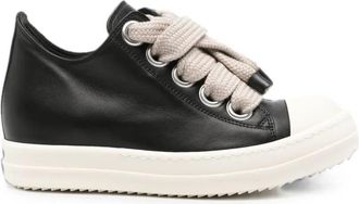 Rick Owens Trainers Leather Black Jumbolace Low