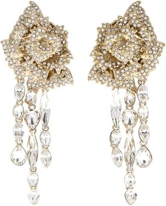 Alexander McQueen crystal-embellished flower earrings - Gold