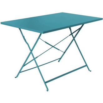 Sweeek 4-seater folding metal bistro garden table, Emilia, Duck Blue, 110x70x72 cm