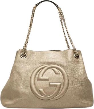 Gucci Pre-owned Soho Chain - Dames - Vintage Schoudertas - Beige - ONE Size - Leer - Vintage