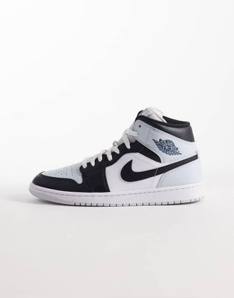Nike Jordan Nike - Air Jordan 1 Mid - Sneakers alte nere, blu e bianche-Nero