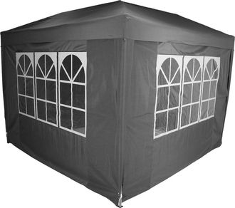 Charles Bentley 3 x 3m Pop Up Gazebo With 4 Sides with Carry Bag - Grey