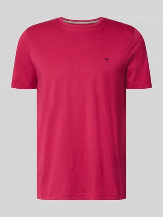 Fynch-Hatton Fynch-Hatton T-Shirt mit Rundhalsausschnitt und Label-Stitching in Aubergine, Gr&ouml;&szlig;e XXXL