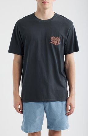 Rip Curl Liquid Trips Arch Cotton Graphic T-Shirt in Washed Black at Nordstrom, Size Xx-Large